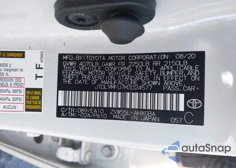 2021 Toyota Prius Xle Awd-E from USA, damaged, VIN JTDL9MFU7M3024577